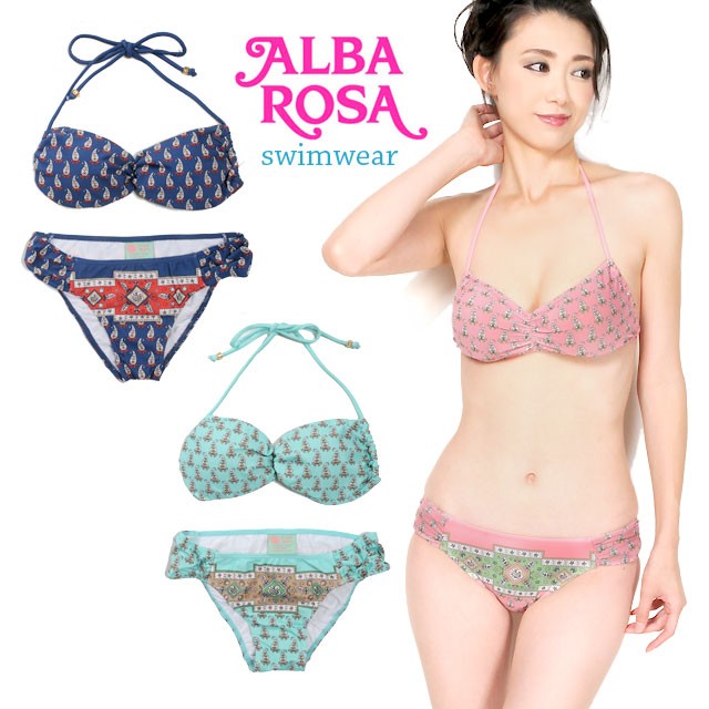 ALBA ROSA ペイズリー柄ビキニ水着 9M レディース アルバローザ 日本製