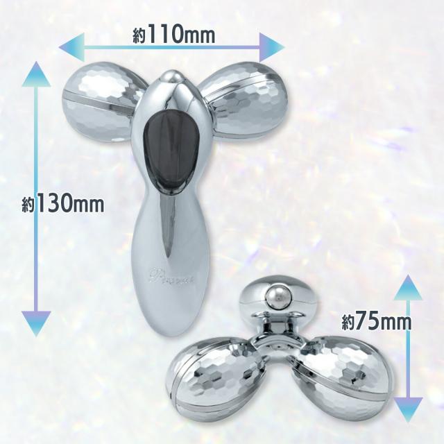 santasan Prona お風呂で使える 防水機能付き マイクロカレント 美顔ローラー 商品サイズ