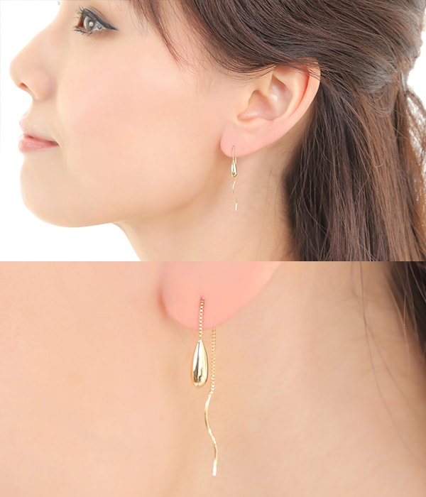 華やかに揺れるドロップデザイン・ピアス