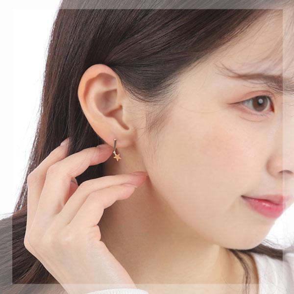 スター 星 ピアス K10YG 10k 10金 イエロー ゴールド