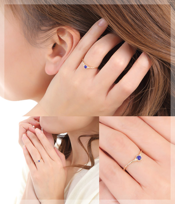 ラピスラズリ リング K10YG/PG/WG