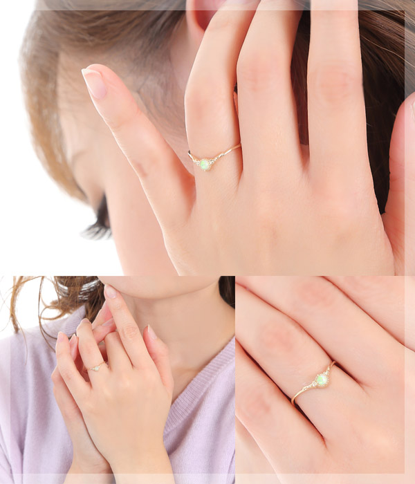 オパール リング K10YG/PG/WG