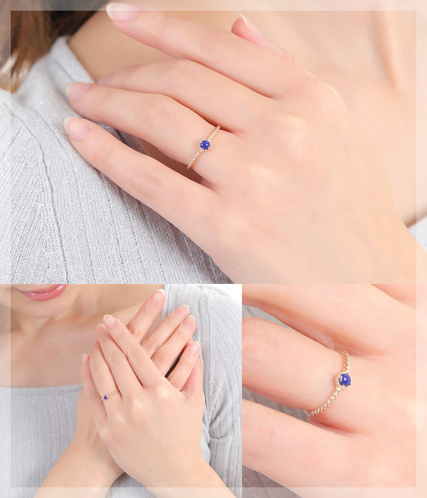 ラピスラズリ リング K10YG/PG/WG