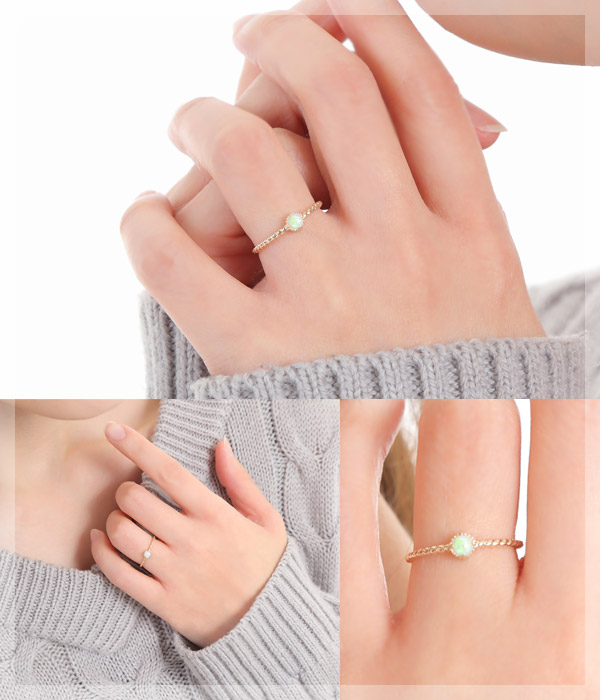 オパール リング K10YG/PG/WG