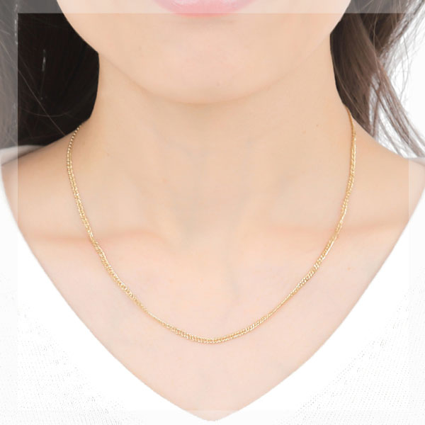 【日本製】 18金 K18 18k ゴールド キヘイ 喜平 チェーン 幅2.35mm 45cm デザインチェーン ネックレス