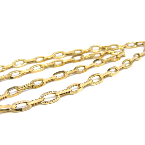 【日本製 数量限定】 K18 プレイド ペーパー クリップチェーン 50cm 18金 18k イエロー ゴールド 地金 デザイン 鎖 太い 太め 幅5.7mm チェーンネックレス エクセレンテ 楽わ