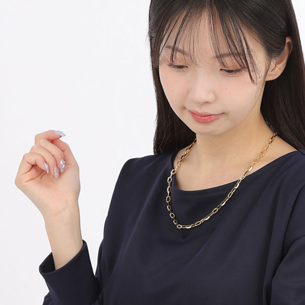【日本製 数量限定】 K18 プレイド ペーパー クリップチェーン 50cm 18金 18k イエロー ゴールド 地金 デザイン 鎖 太い 太め 幅5.7mm チェーンネックレス エクセレンテ 楽わ