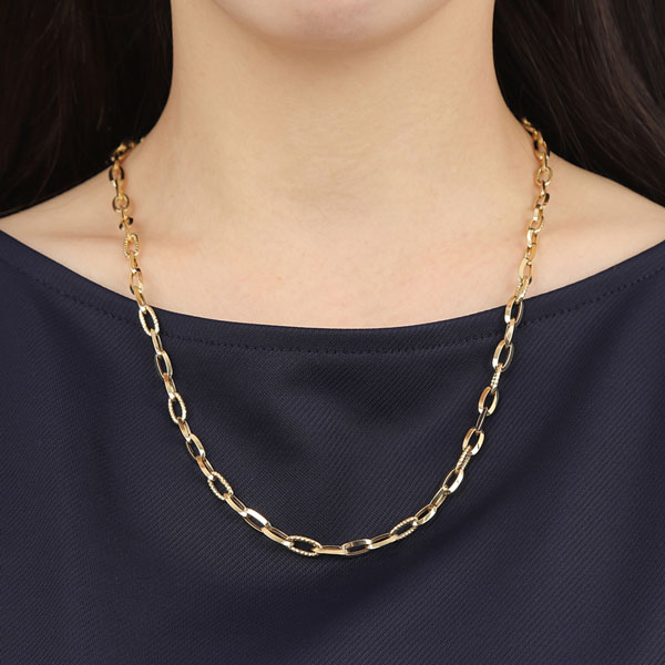 【日本製 数量限定】 K18 プレイド ペーパー クリップチェーン 50cm 18金 18k イエロー ゴールド 地金 デザイン 鎖 太い 太め 幅5.7mm チェーンネックレス エクセレンテ 楽わ