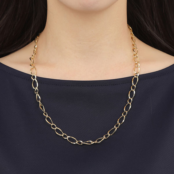 K18 ルビドチェーン 50cm 18k 18金 イエロー ゴールド ルビド チェーン 鎖 幅6.5mm デザインチェーン ネックレス 楽わ