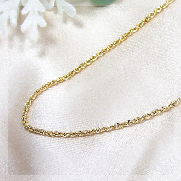 【日本製】 18金 K18 18k ゴールド パイプ ロープ チェーン 幅2.1mm 45cm デザインチェーン ネックレス