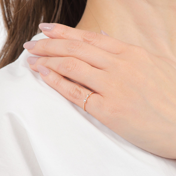 リボンピンキーリングK10PG/YG/WG10k10金