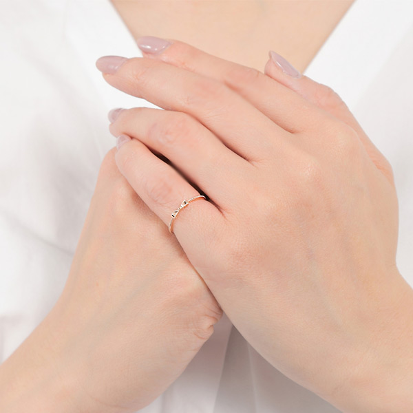 リボンピンキーリングK10PG/YG/WG10k10金