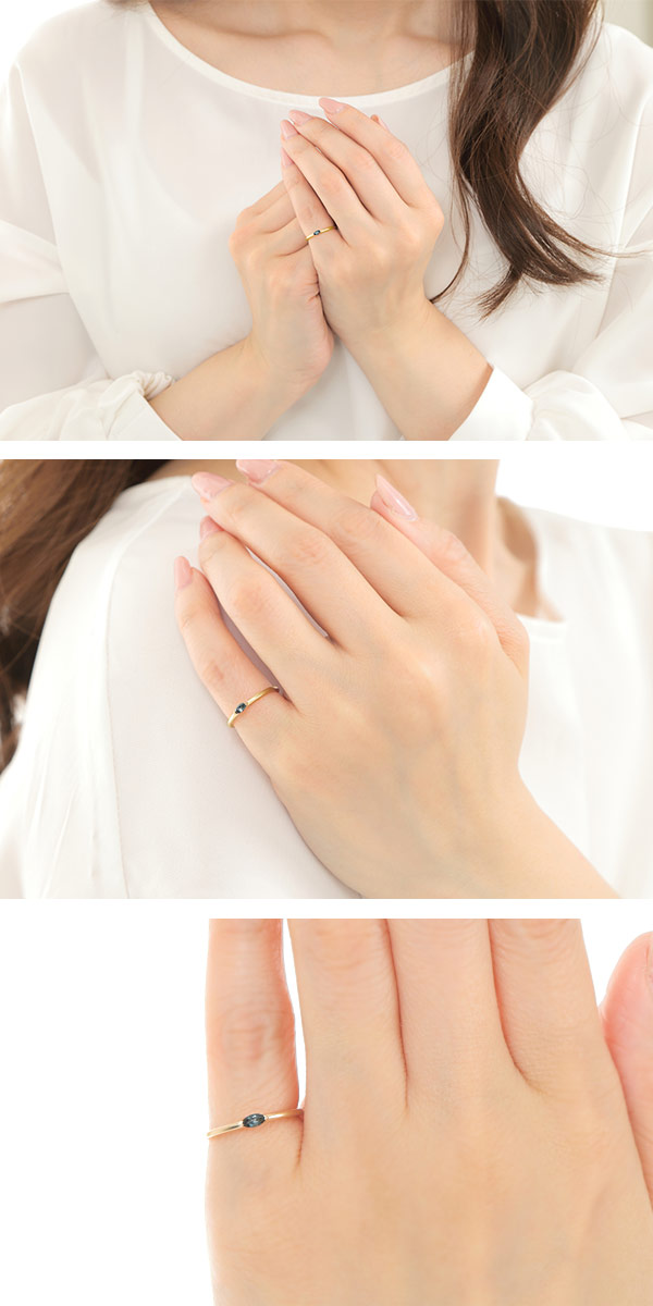 ロンドンブルートパーズ ピンキーリング K10YG/PG/WG