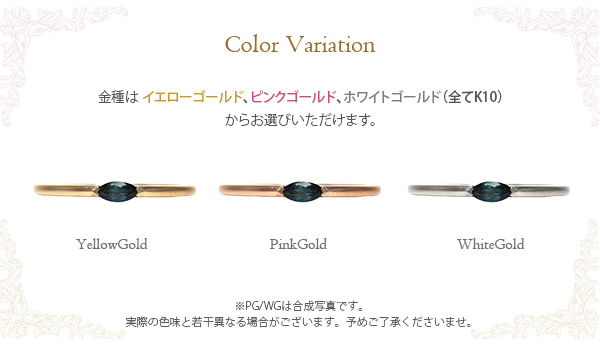 ロンドンブルートパーズ ピンキーリング K10YG/PG/WG