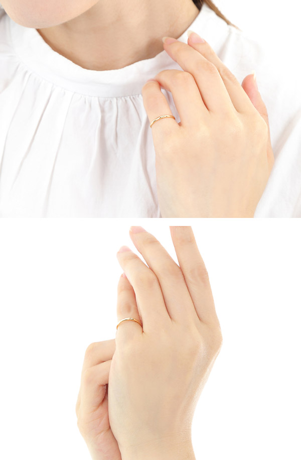 K10YG/PG/WG ダイヤモンド ピンキーリング