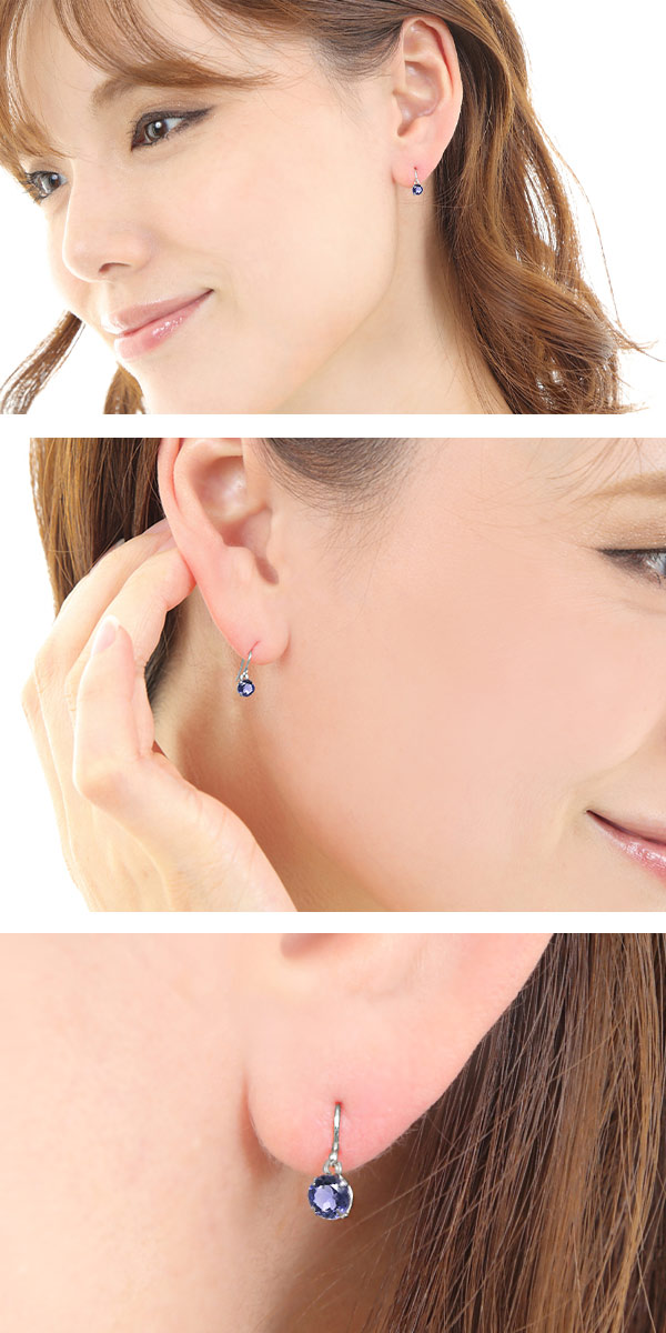 アイオライト フックピアス K10WG