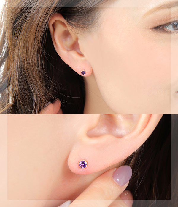 K18YG アメジスト ピアス