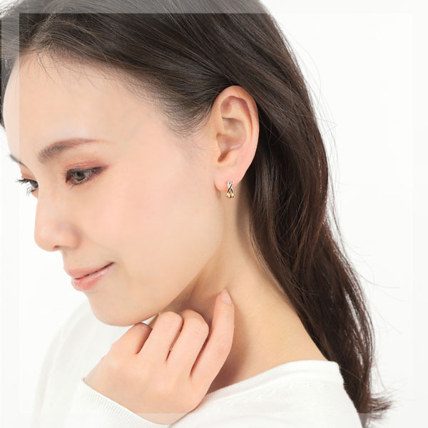 フープピアス 甲丸 スナップ K10YG 10k 10金 イエローゴールド