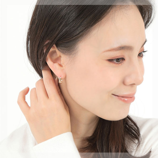 フープピアス 甲丸 スナップ K10YG 10k 10金 イエローゴールド