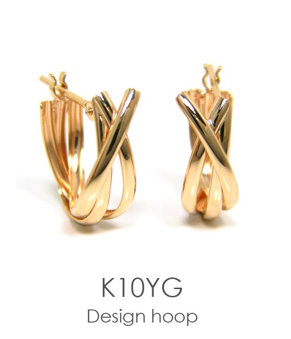 フープピアス 甲丸 スナップ K10YG 10k 10金 イエローゴールド