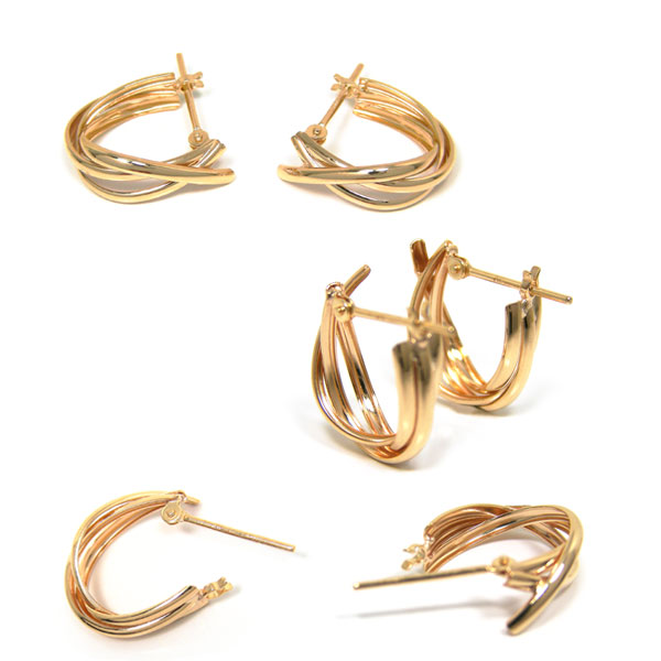 フープピアス 甲丸 スナップ K10YG 10k 10金 イエローゴールド