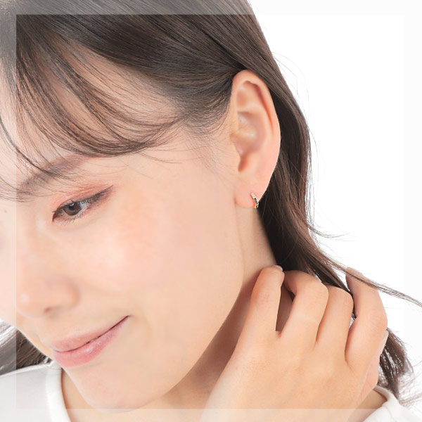 デザインピアス 中折れ フープ スナップ 10金 10k K10YG イエローゴールド