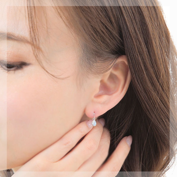 ブルームーンストーン フック ピアス K10WG