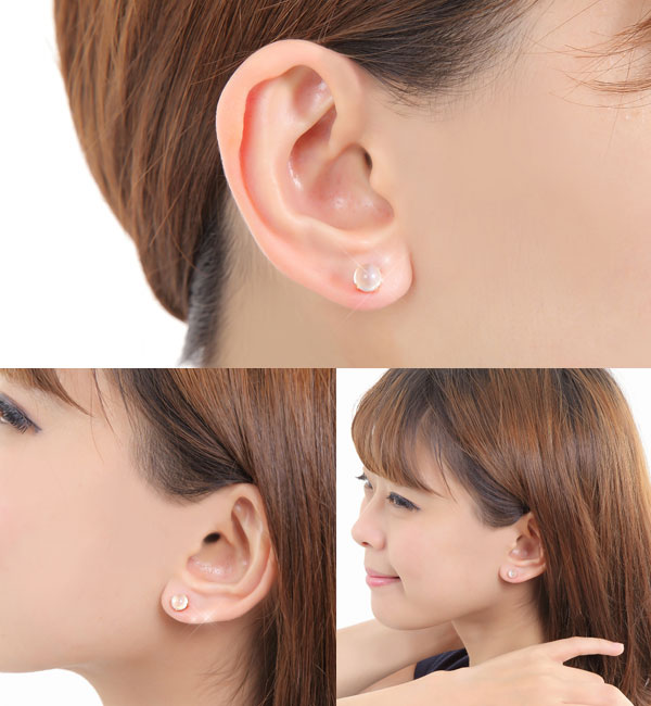K18YG ムーンストーン ピアス 5mm カボション