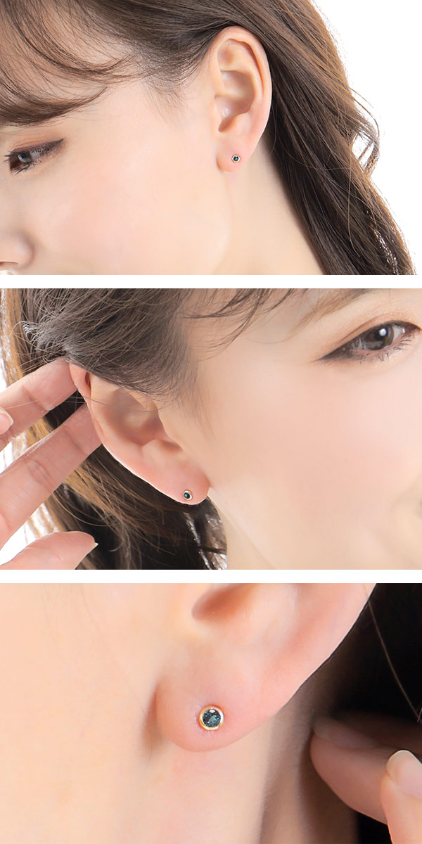 イエローゴールドロンドンブルートパーズピアス