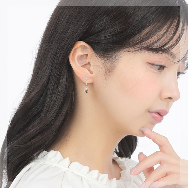 ロンドン ブルートパーズ ピアス K10YG 10金 10k 5mm イエロー ゴールド 一粒 一石