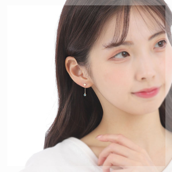 ブルートパーズ スター ピアス K10YG 10金 10k イエロー ゴールド