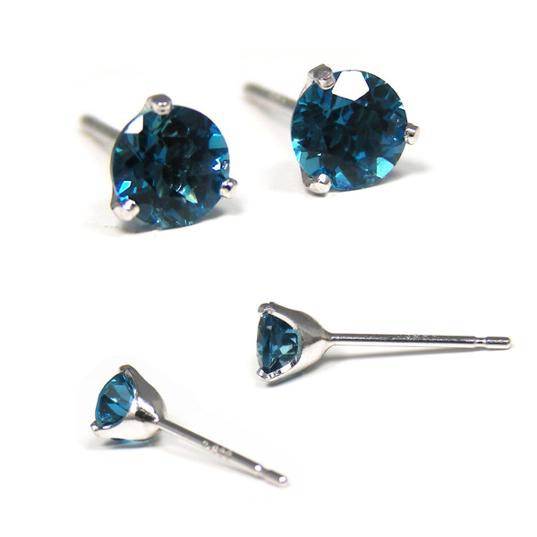 ロンドンブルートパーズ ピアス Pt900 プラチナ 4mm