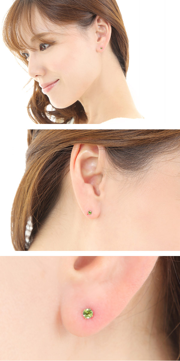 ペリドット ピアス K10YG