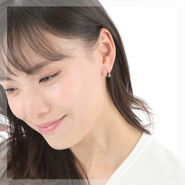 スモーキークォーツ ホワイトトパーズ ピアス K18YG 18金 18k イエローゴールド ドロップ 大粒