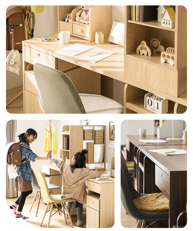 学習机 ツインデスク 送料無料 シンプル 学習デスク 数量限定 おしゃれ 幅240cm ナチュラル 北欧 リビング学習 子供用 子供向け