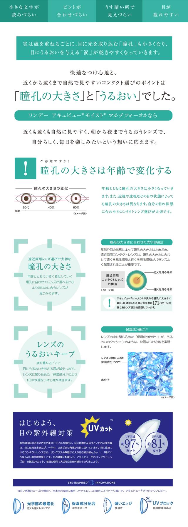 ワンデーアキュビューモイスト マルチフォーカル 商品説明 ワンデーアキュビューモイスト マルチフォーカル 商品説明