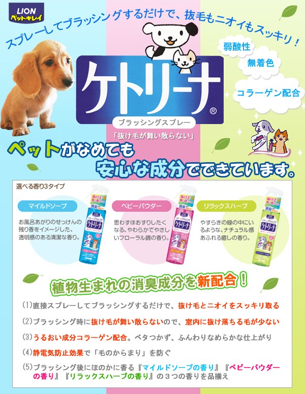 市場 ペットキレイ スプレー ブラッシング ケトリーナ 犬