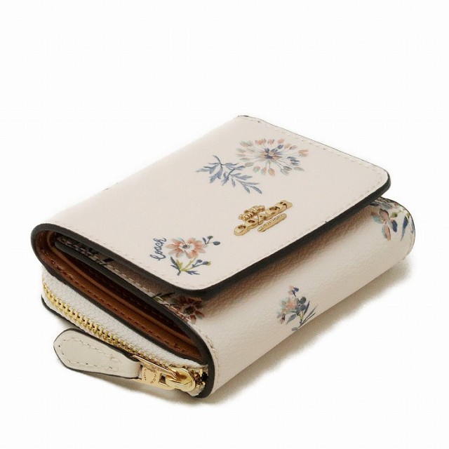 【限定セール！】 財布 COACH コーチ レディース ヒョウ 花柄 レザー 三つ折り財布 小物