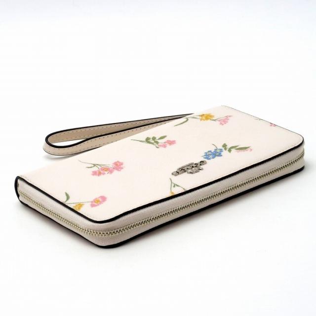 COACH - 正規品！本革COACH！新品同様❤️花auオリジナルアイホン11 case！綺麗 コーチ COACH 財布 レディース 長財布 花柄 ラウンドファスナー