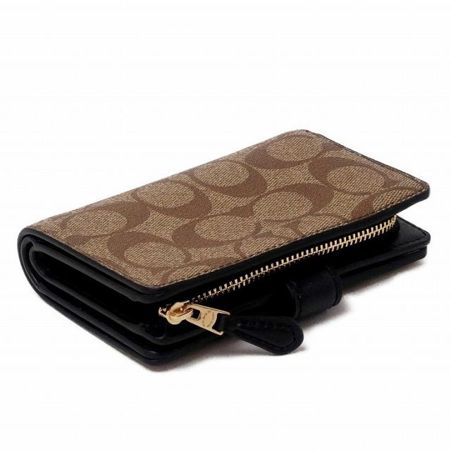 新品未使用 COACH コーチ 二つ折り財布 シグネチャー ブラック C7353 コーチ COACH アウトレット 二つ折り財布 シグネチャー ブラック