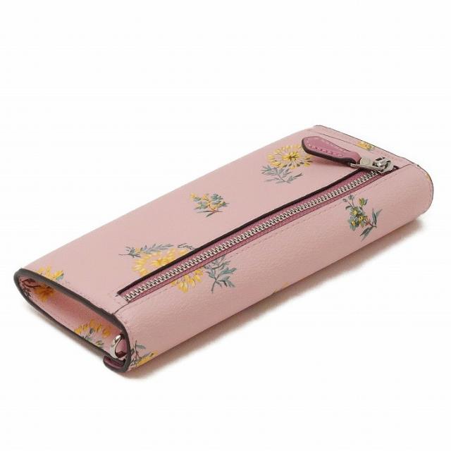 Coach 花柄 長財布 ピンク値下げ中❣️早い者勝ち coach コーチ 長財布 ピンク 花柄 ラウンドジッパー レザー