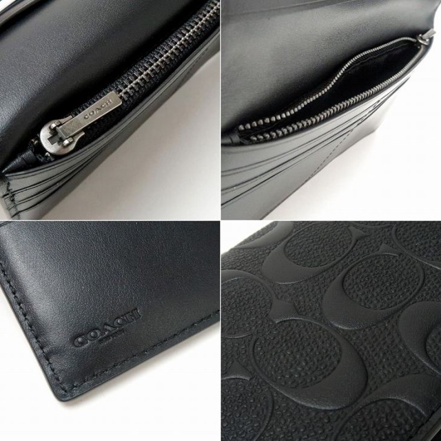 コーチ COACH 財布 メンズ 長財布 二つ折り 本革 レザー 長財布