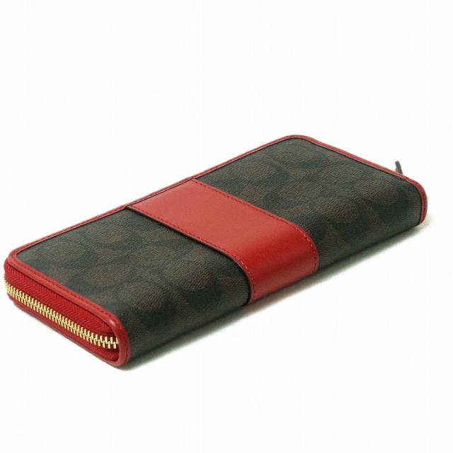 COACH 長財布　エンポスシグネチャー　アコーディオン　ダークブラウン　美品 COACH 長財布 エンポスシグネチャー アコーディオン ダーク