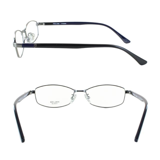 ポリス メガネフレーム 眼鏡 ブランド POLICE メンズ 男性 βチタン コンビフレーム スクエア VLPG50J 0530 ブラック 0568 ガンメタル 0N34 セミマットダークネイビー 国内正規品 おしゃれ シャープ ポリス メガネフレーム 眼鏡 ブランド POLICE メンズ 男性 βチタン