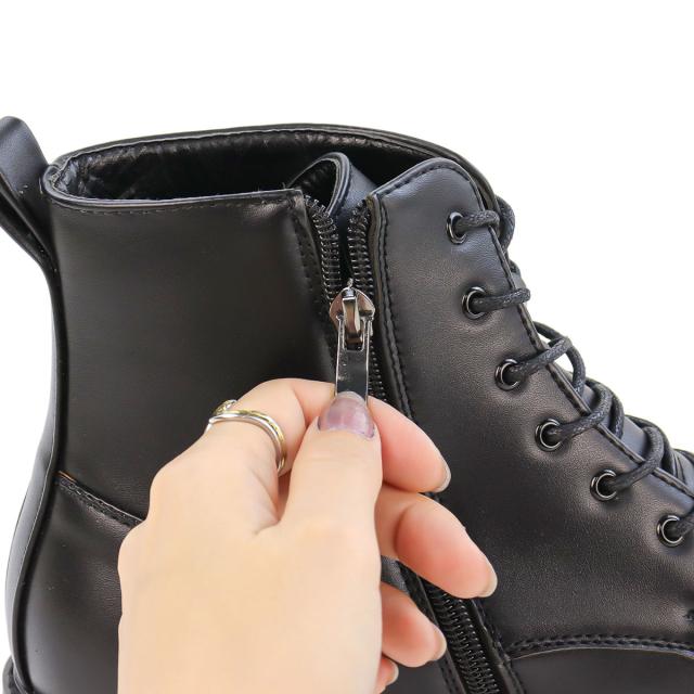 レースアップブーツ メンズ ショート 紐靴 厚底 6cmヒール 防滑 軽量