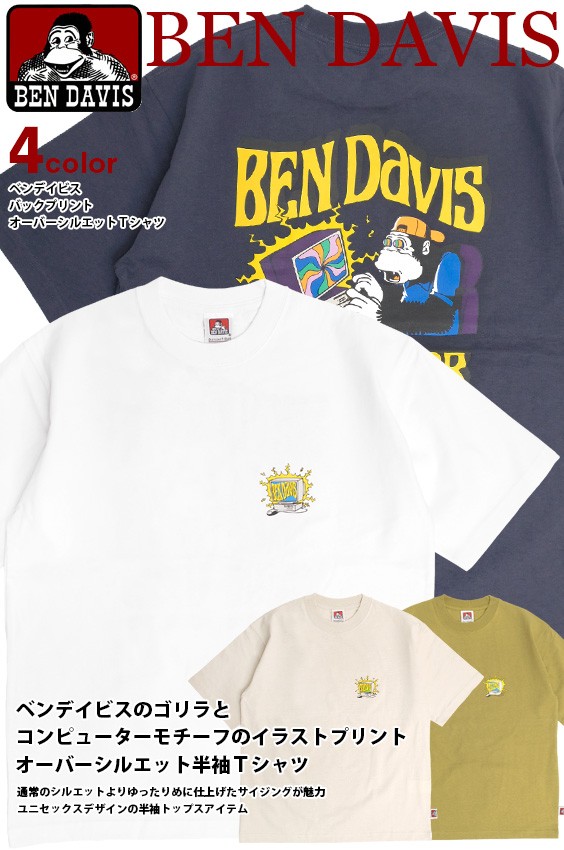 BEN DAVIS Tシャツ ベンデイビス 2023 ゴリラ バックプリント 半袖T 