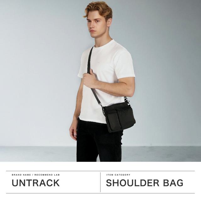 【商品レビューで＋5％】アントラック ショルダーバッグ メンズ レディース UNTRACK 斜めがけ 小さめ 大人 サコッシュ ブランド 横長 A5 撥水 2.2L 黒 60212