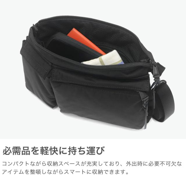 【商品レビューで＋5％】アントラック ショルダーバッグ メンズ レディース UNTRACK 斜めがけ 小さめ 大人 サコッシュ ブランド 横長 A5 撥水 2.2L 黒 60212