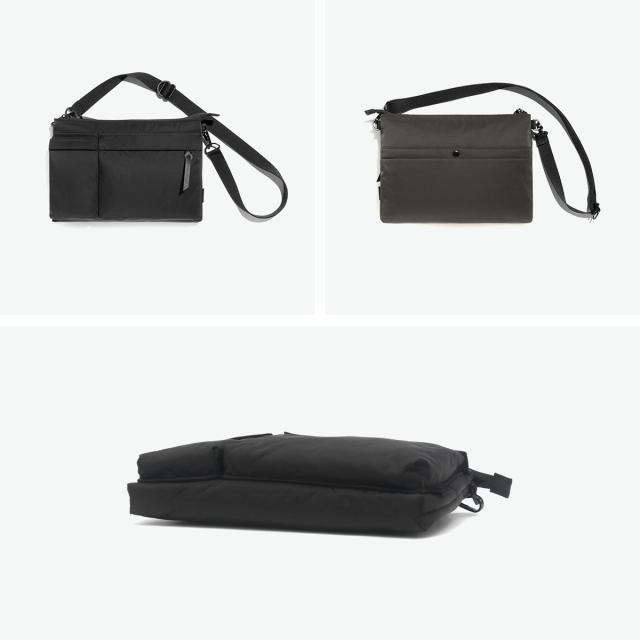 【商品レビューで＋5％】アントラック ショルダーバッグ メンズ レディース UNTRACK 斜めがけ 小さめ 大人 サコッシュ ブランド 横長 A5 撥水 2.2L 黒 60212