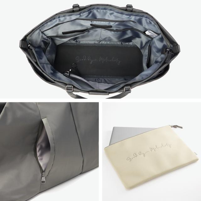 【5％OFFクーポン】【商品レビューで＋5％】ダブルアンドデイナイト トートバッグ レディース 大きめ W&.Day/Night バッグ 軽量 ポーチ付き きれいめ 大人 上品 B4 PC 15.6inch 26L Sukku 15185 wsb